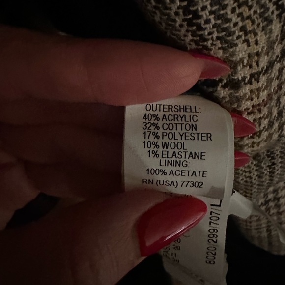 Zara Basic Brown Plaid Blazer with Elbow Patches - Size L - Picture 6 of 7